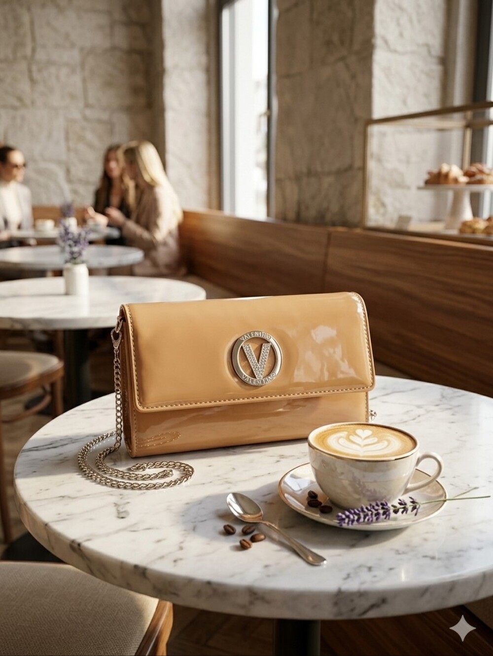 Valentino Orlandi Tan Patent‎ Leather Cross Body NEW